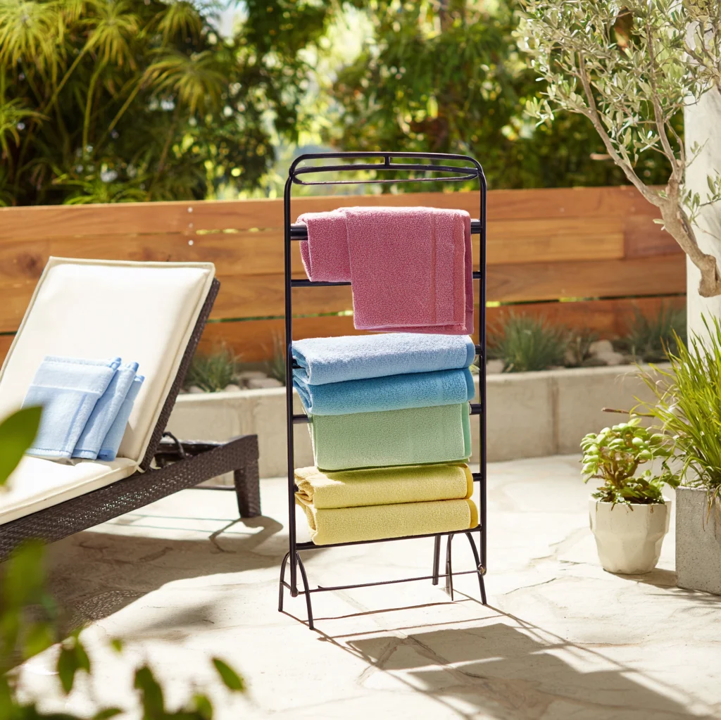 outdoor towel rack ideas