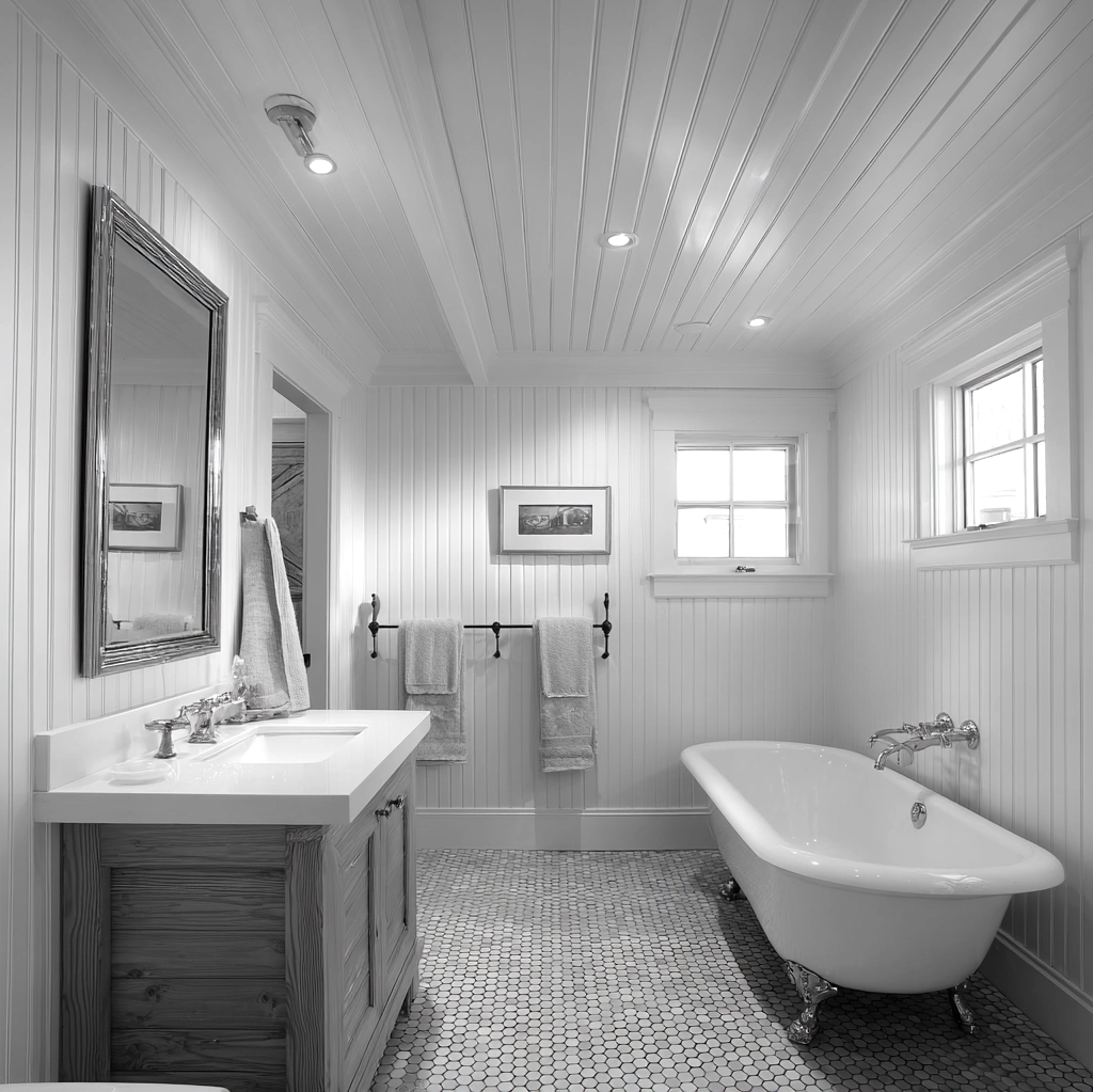 bead board walls and ceiling