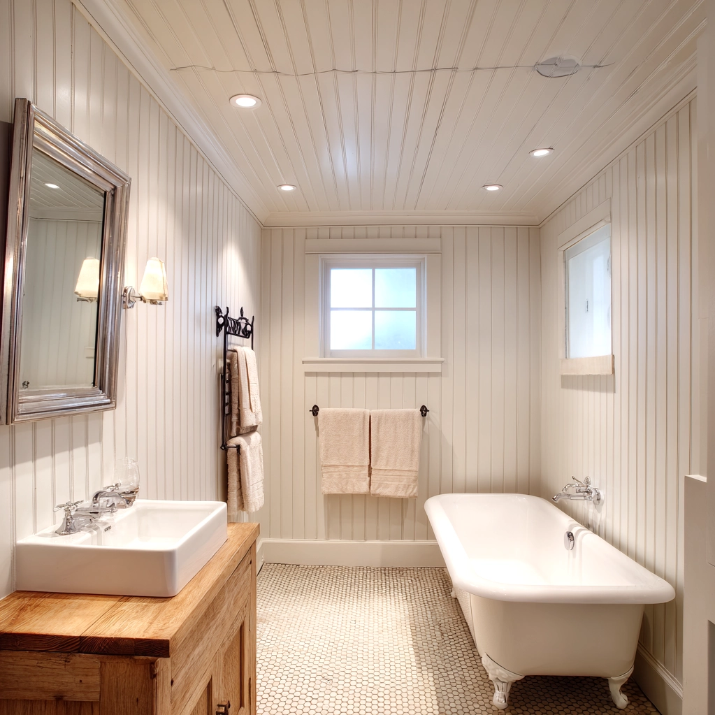 bead board walls and ceiling