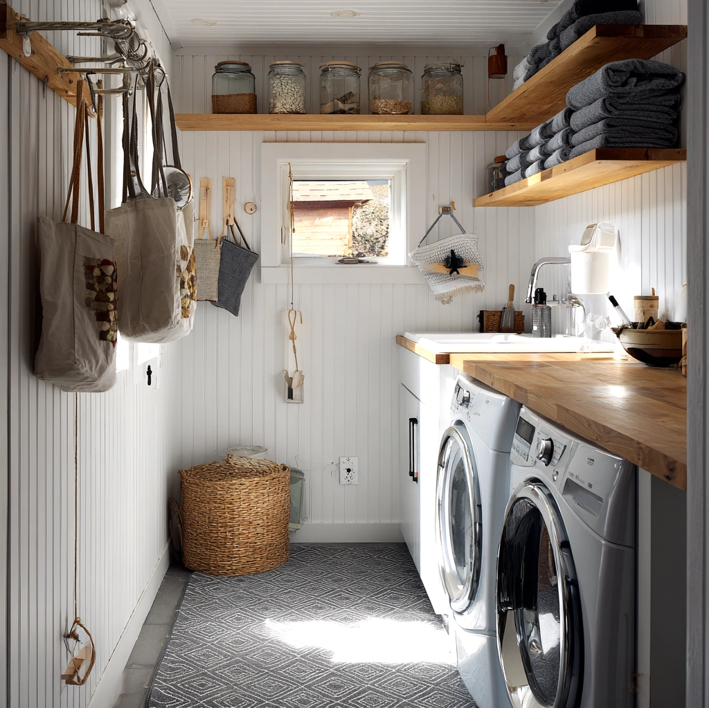 bead board walls laundry room