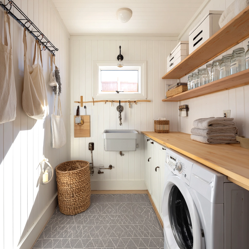 bead board walls laundry room