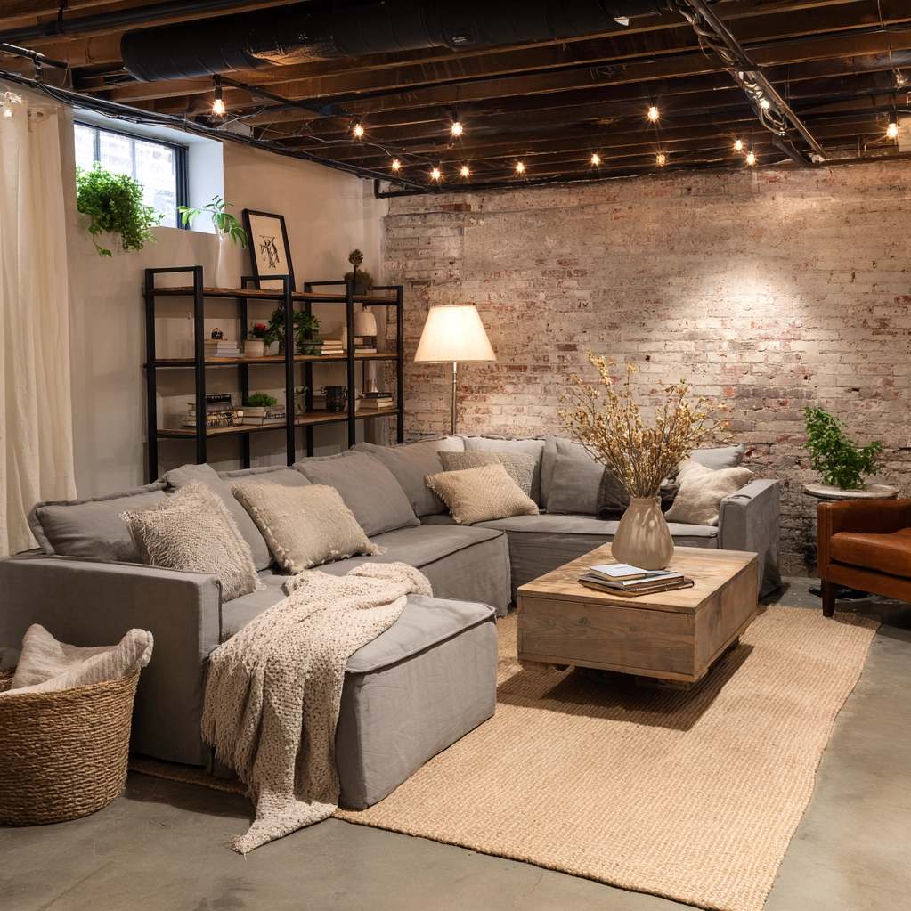 cozy unfinished basement ideas