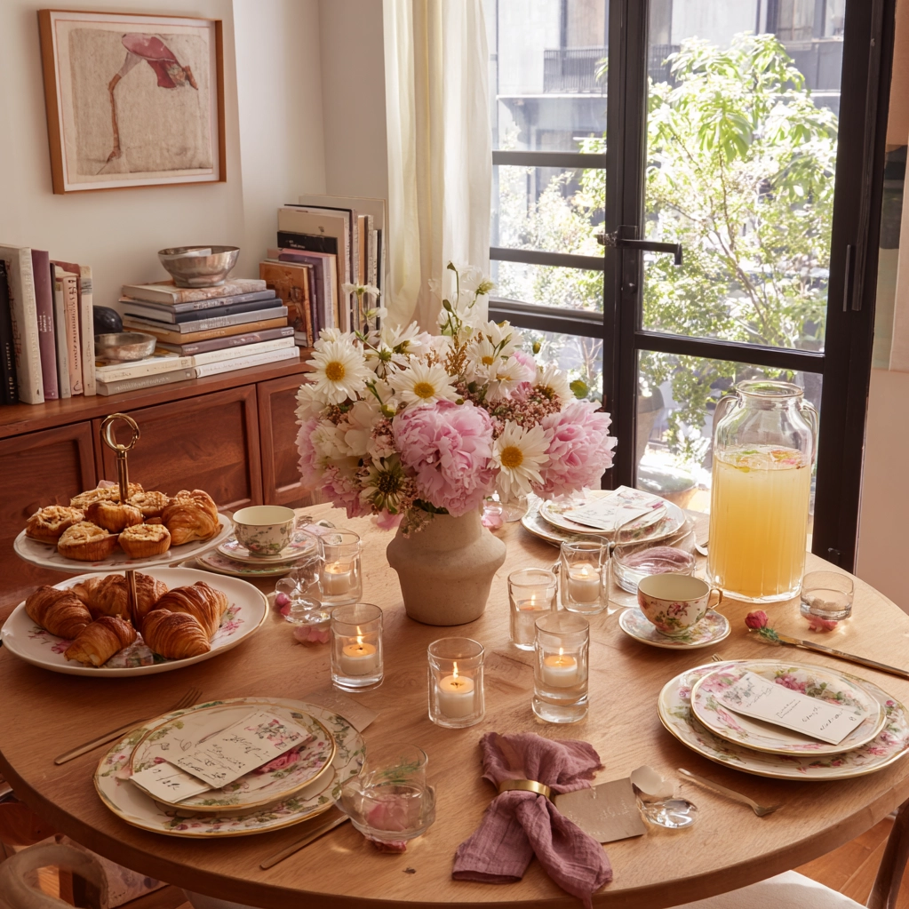 galentines brunch tablescape