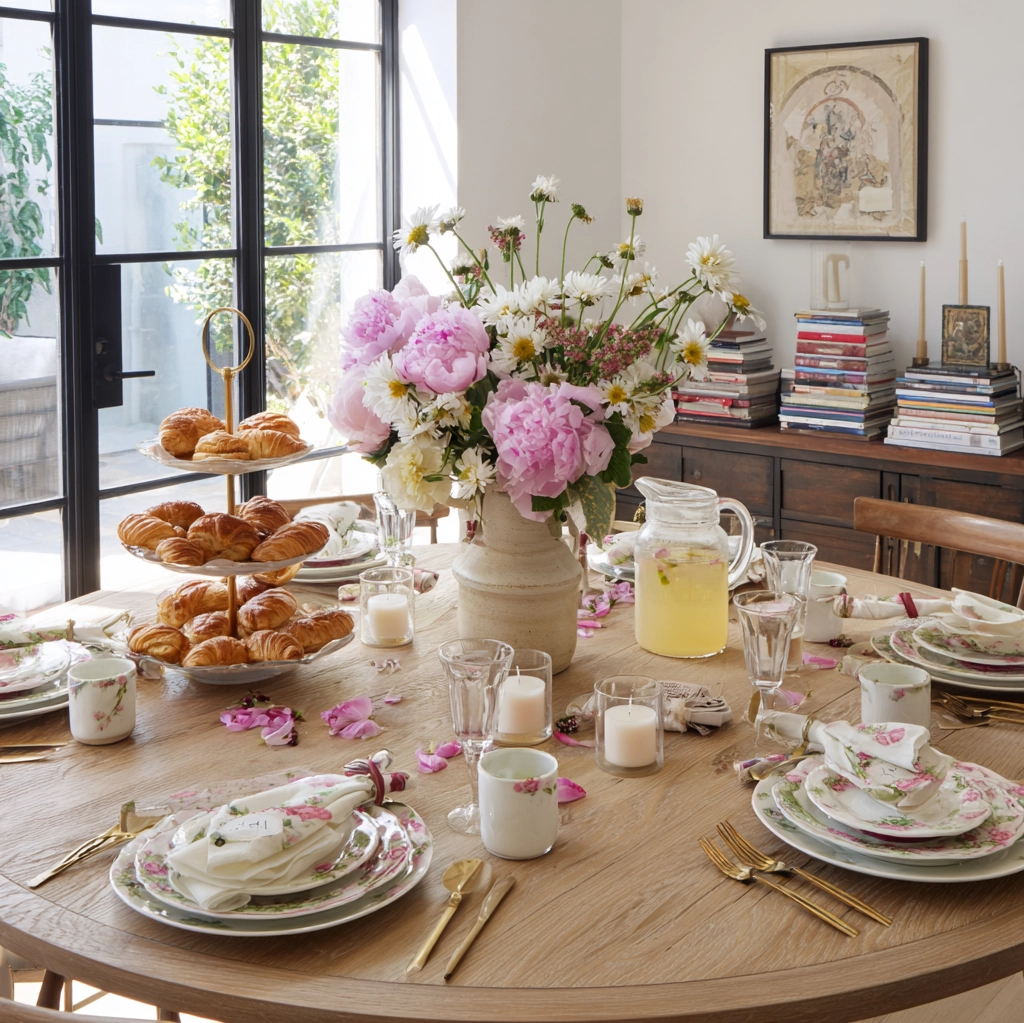 galentines brunch tablescape