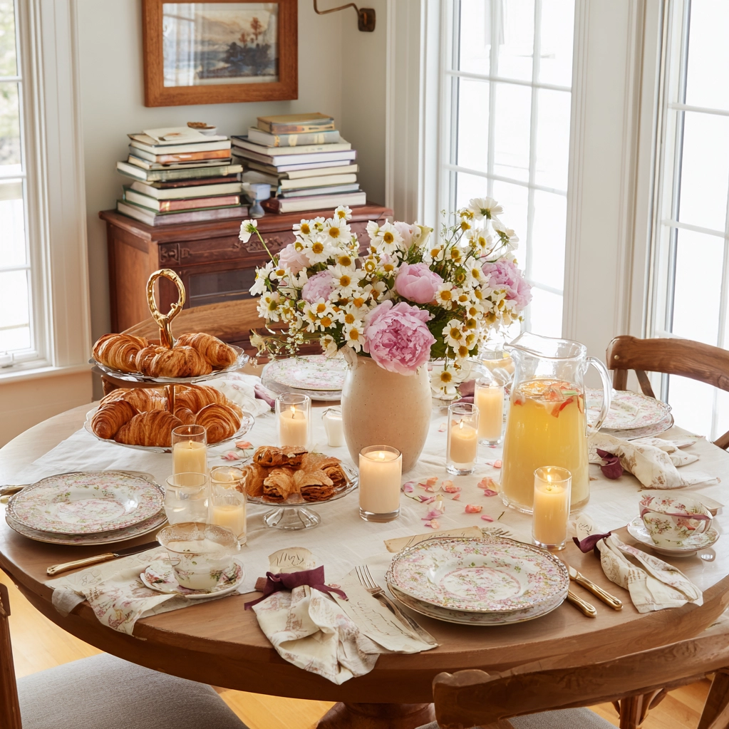 galentines brunch tablescape