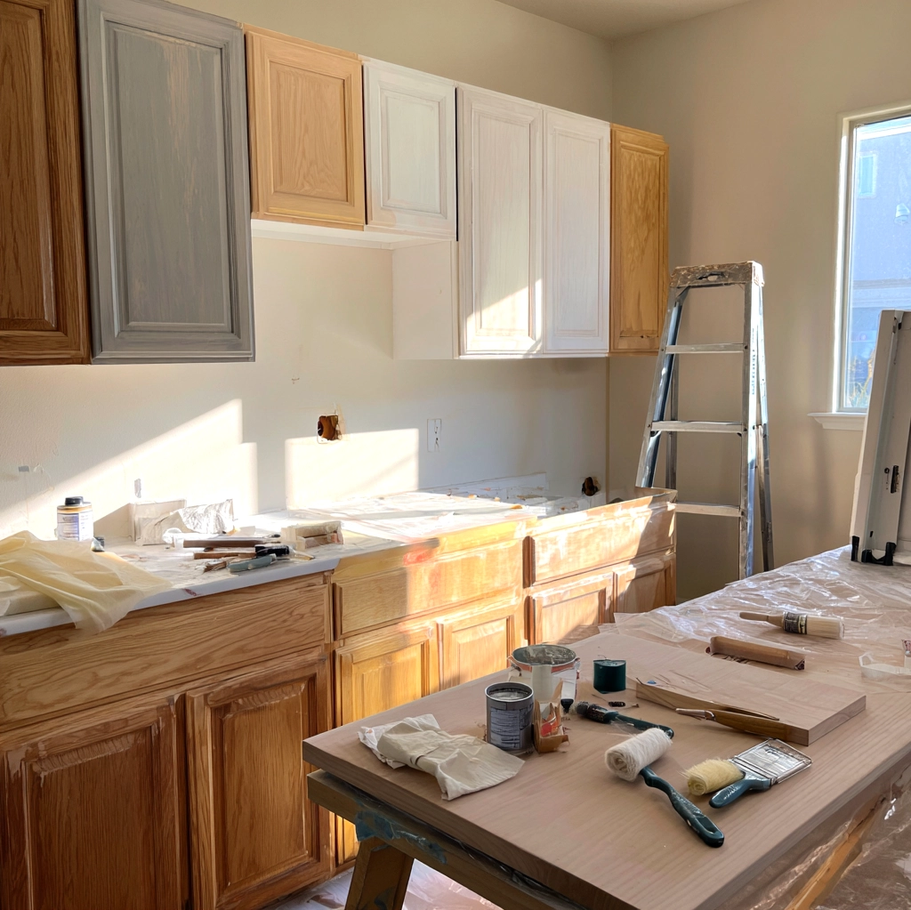 how to lighten honey oak cabinets