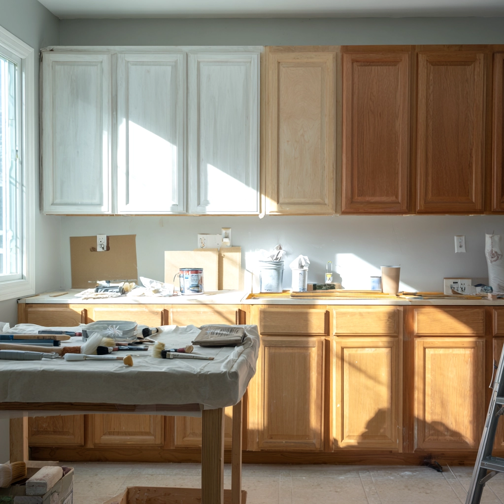 how to lighten honey oak cabinets