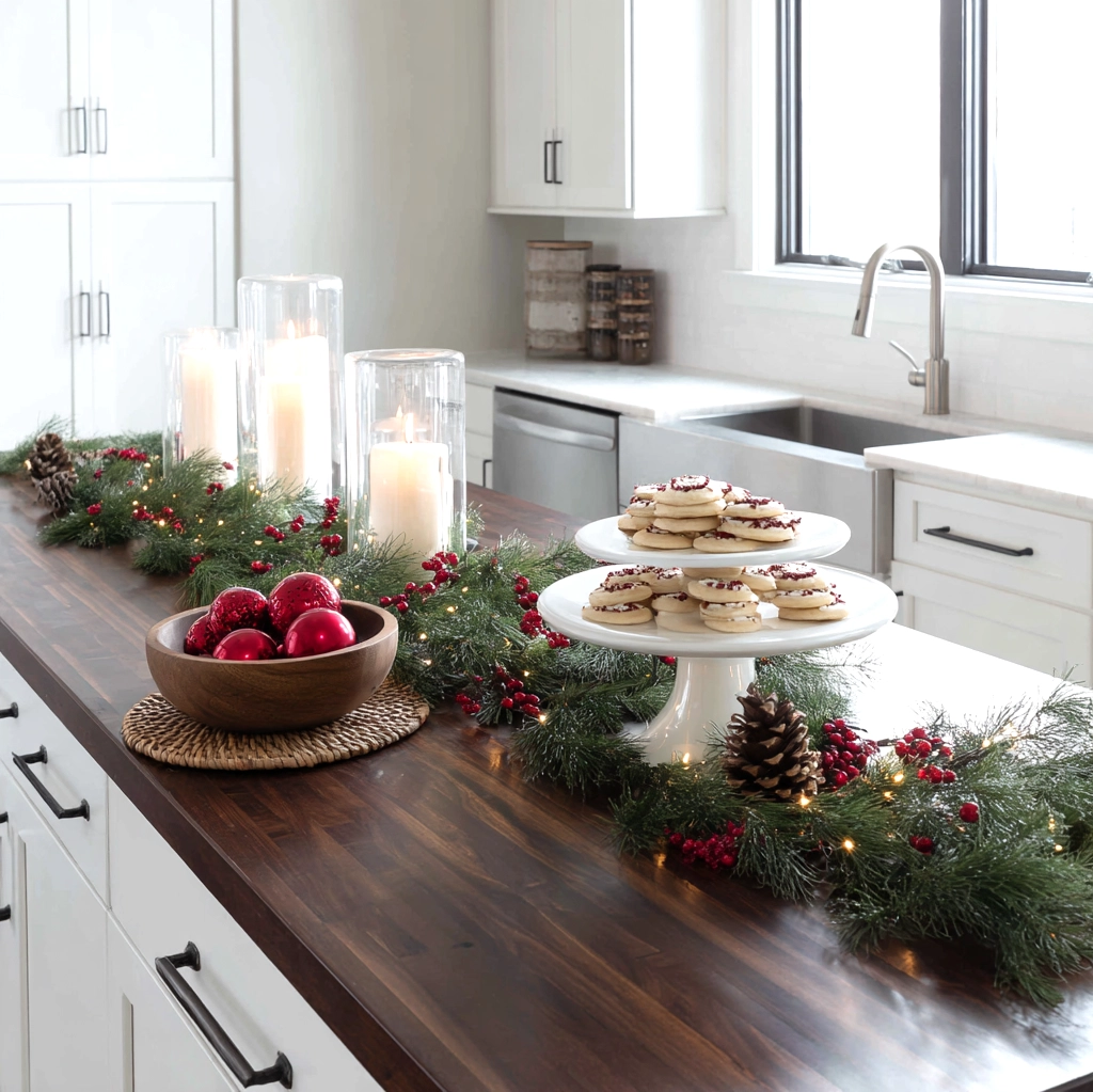 island countertop decor christmas