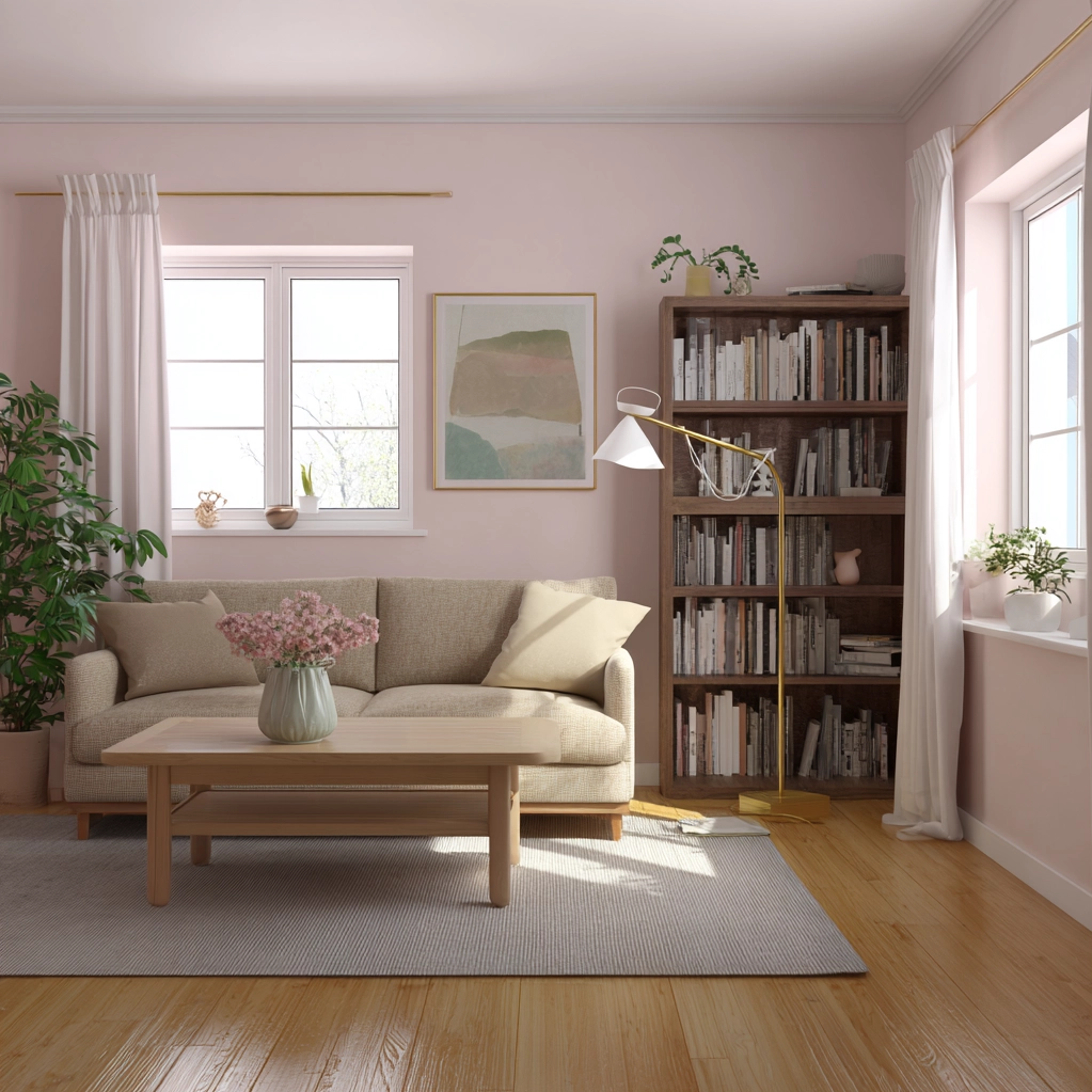light pink walls
