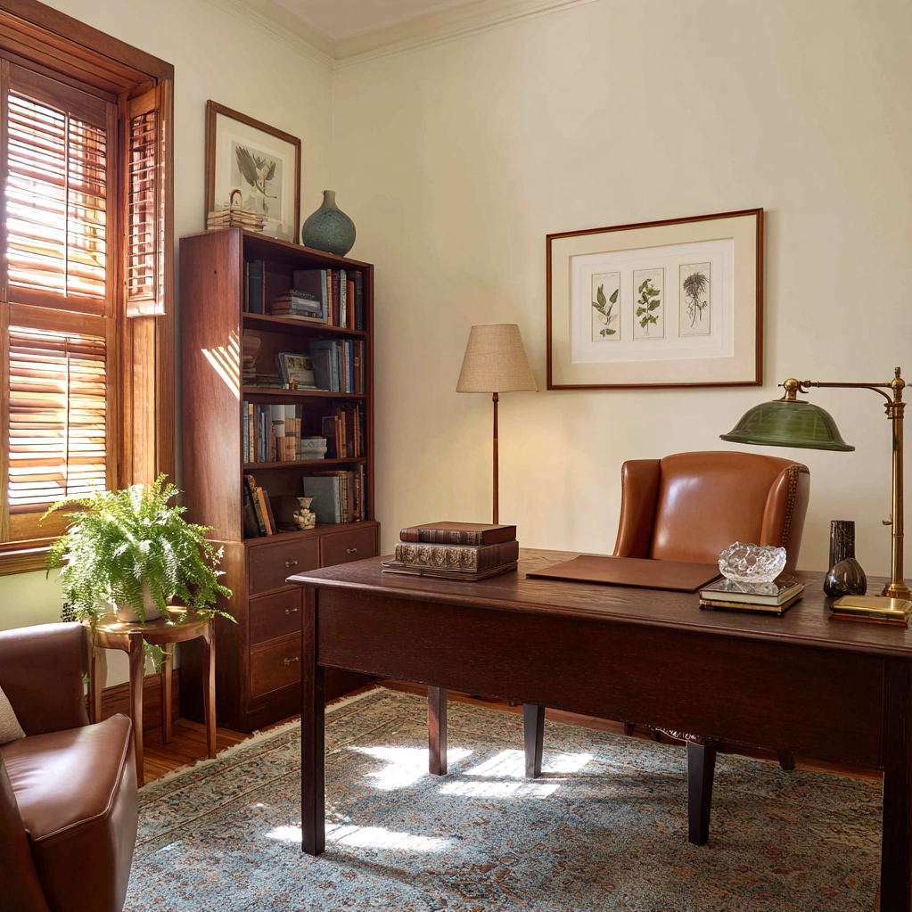 old money office decor