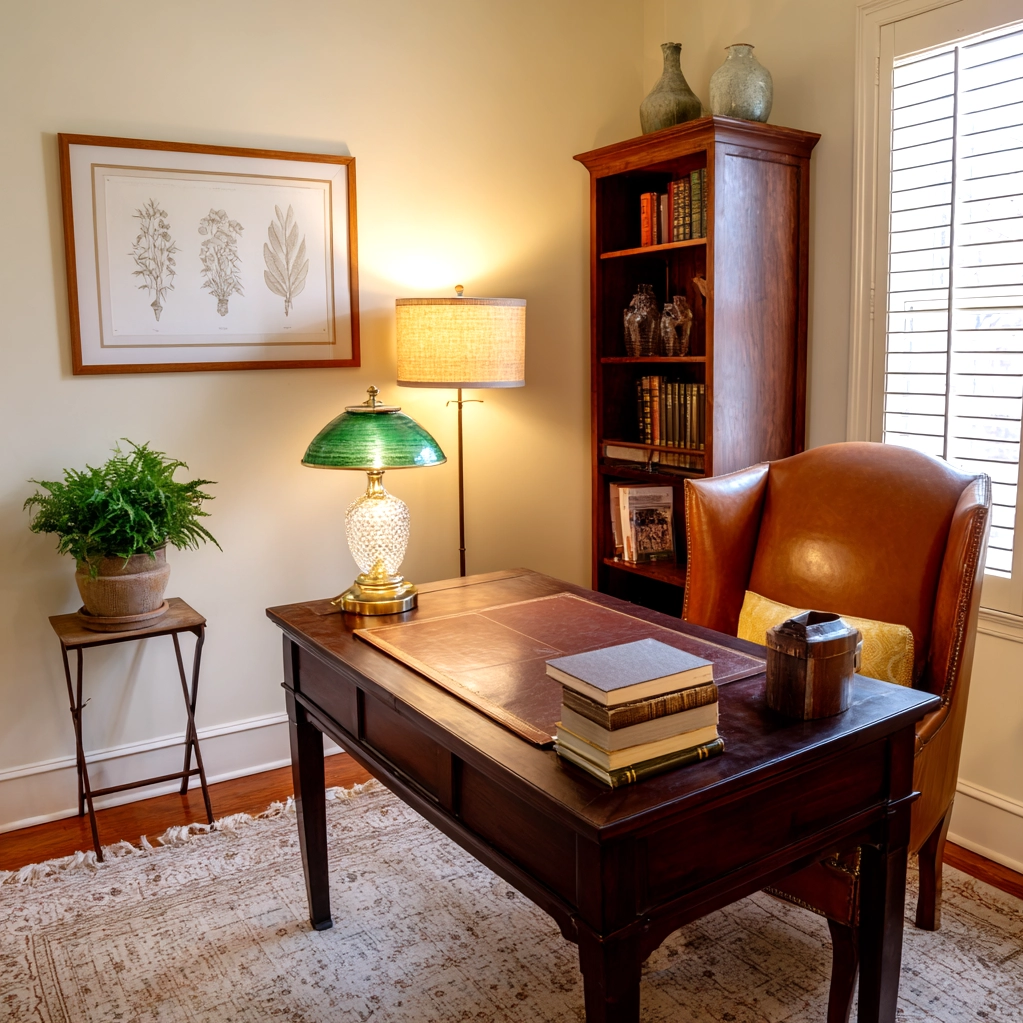 old money office decor