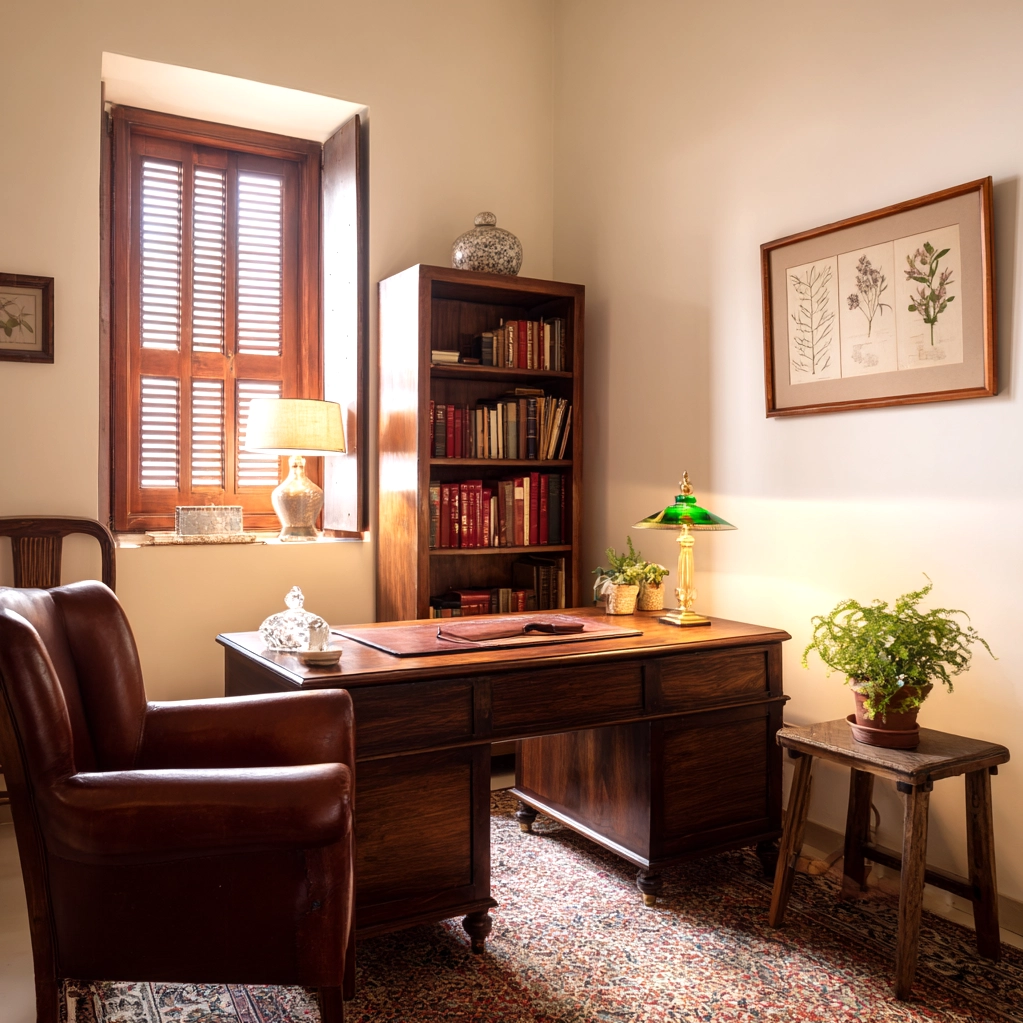 old money office decor