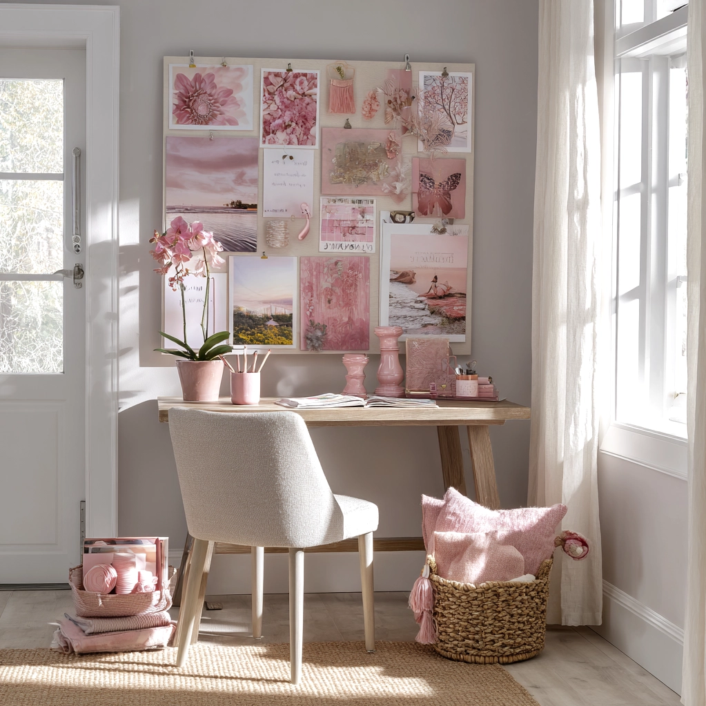 pink vision board pictures