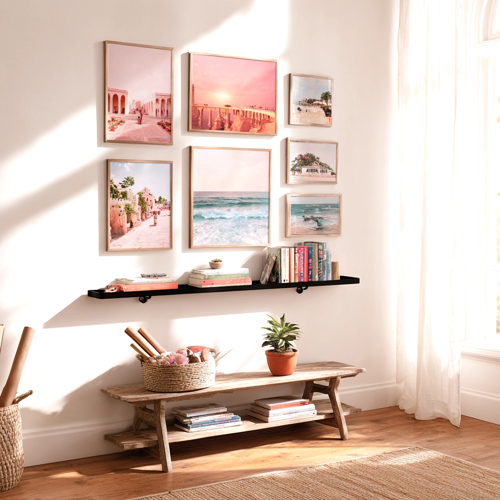 pink vision board pictures travel