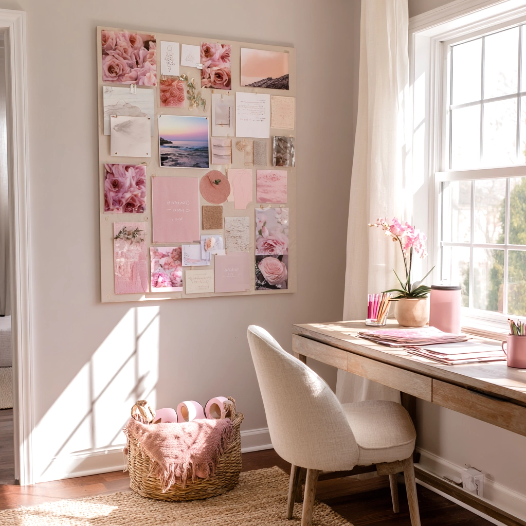 pink vision board pictures