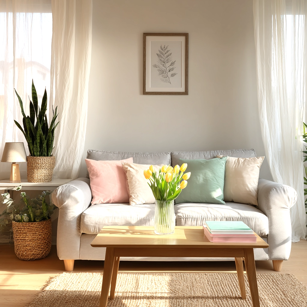 spring living room decor