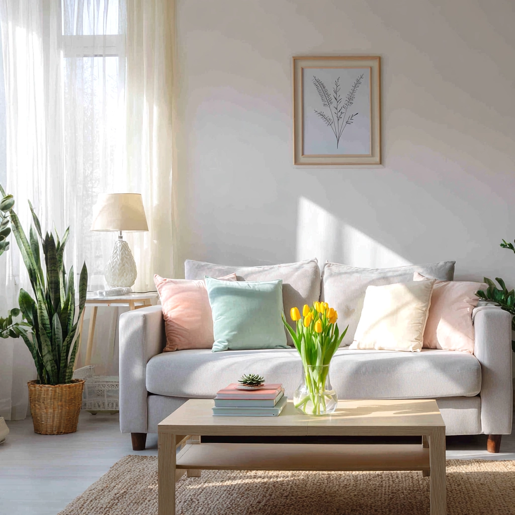spring living room decor