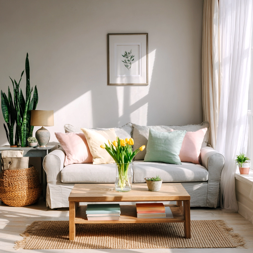spring living room decor