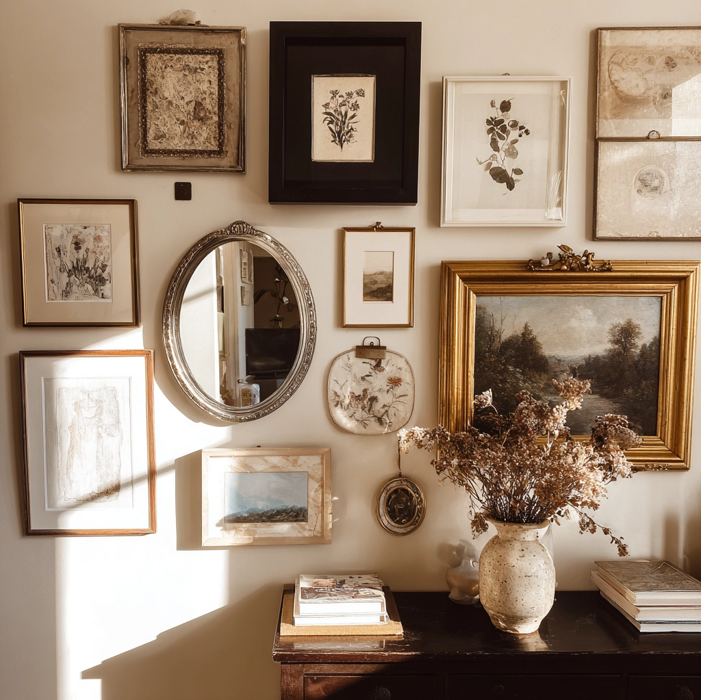 thrifted gallery wall