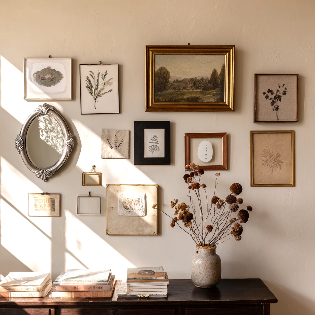 thrifted gallery wall