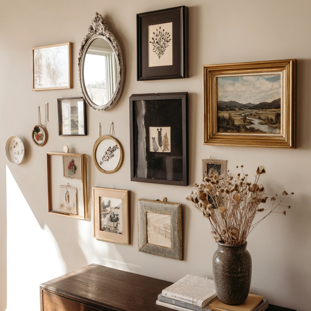 thrifted gallery wall