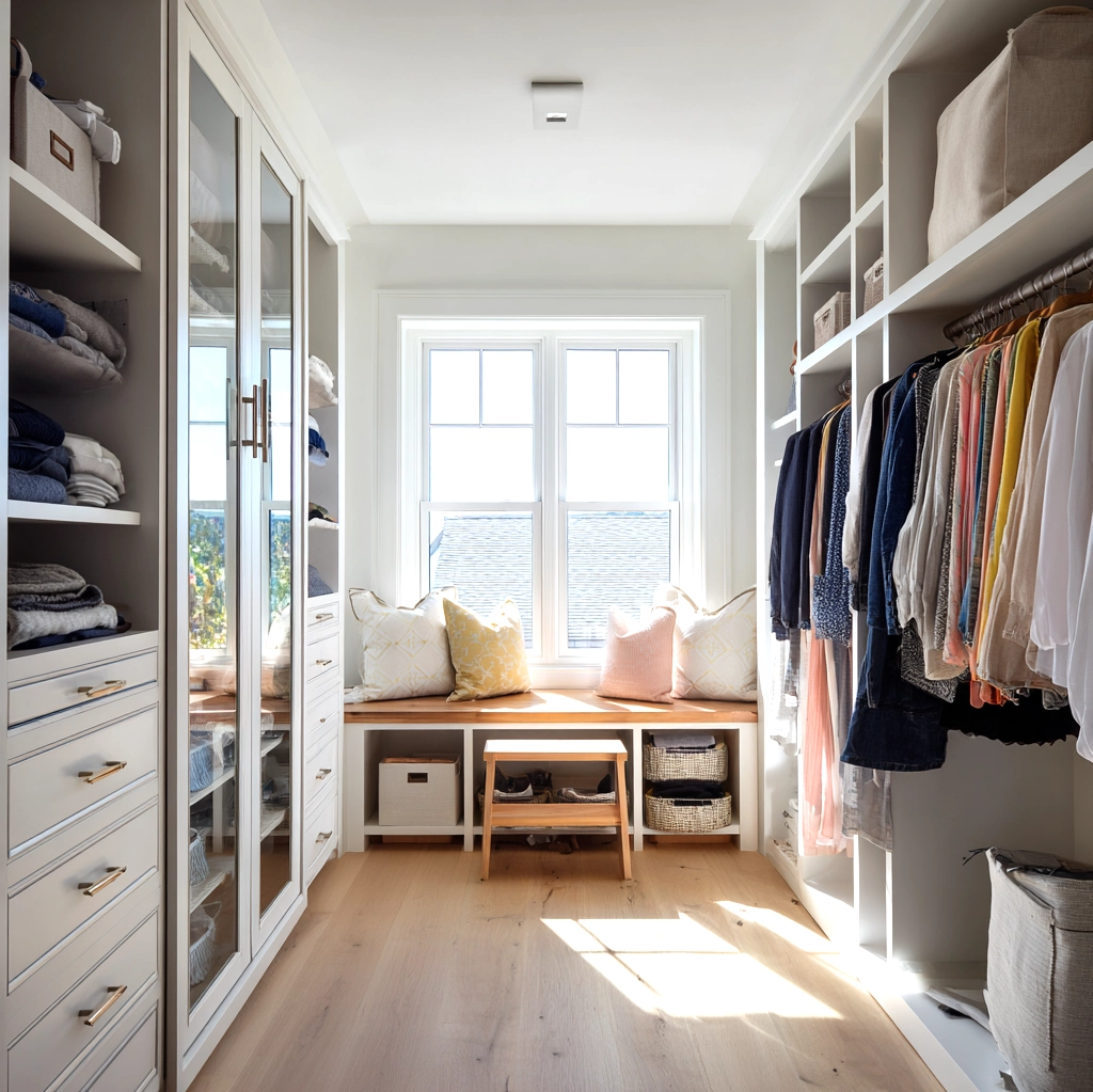 walk in closet layout with window