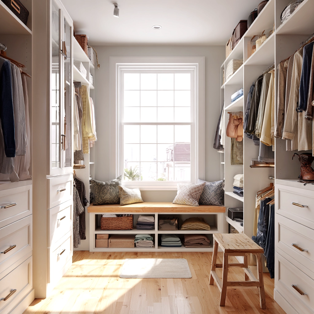 walk in closet layout with window
